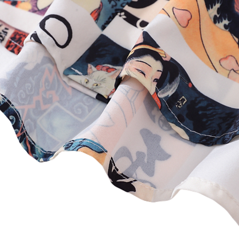 Chemise imprimée écriture japonaise