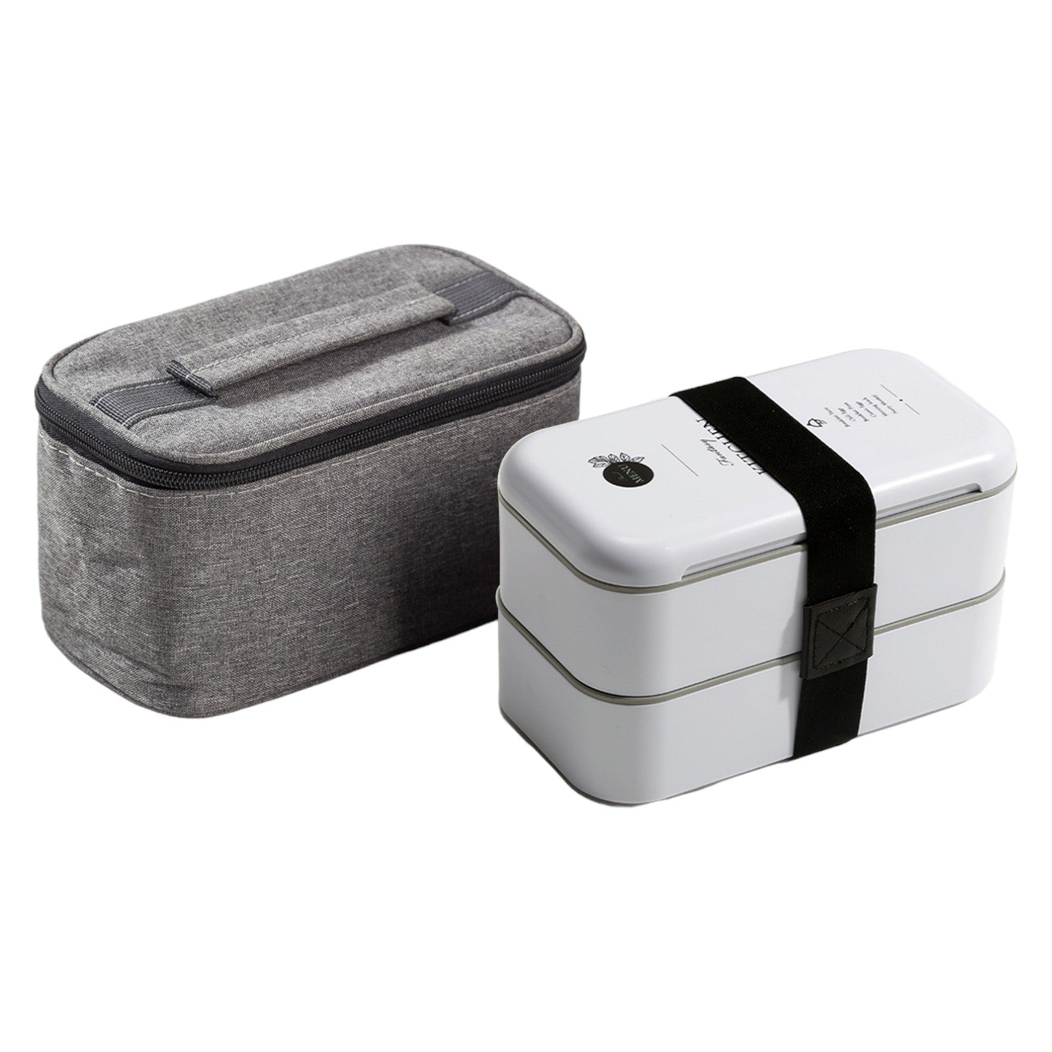 Bento box ecologique - Blanc / Boîte + Sac