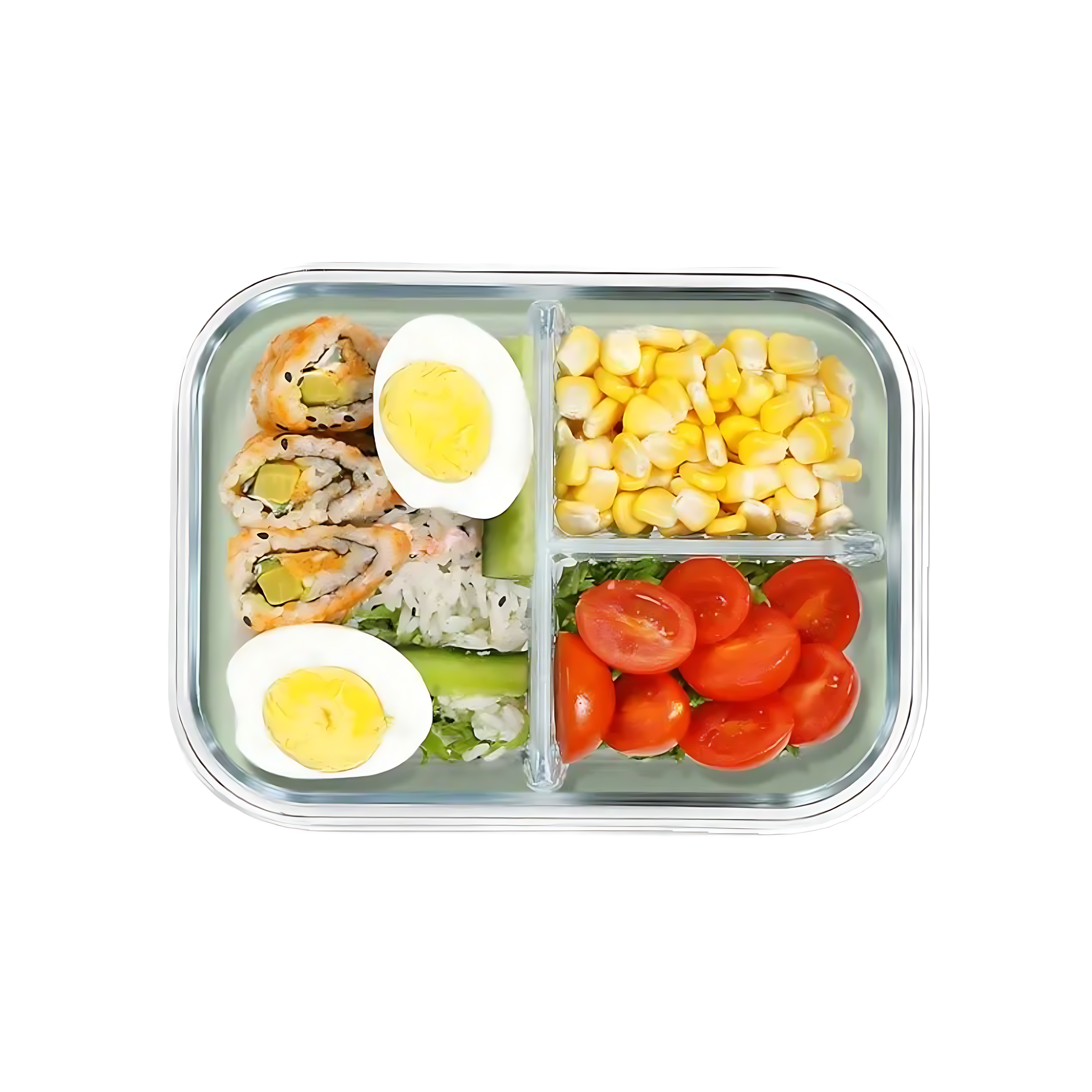 Bento box en verre - 3 compartiments