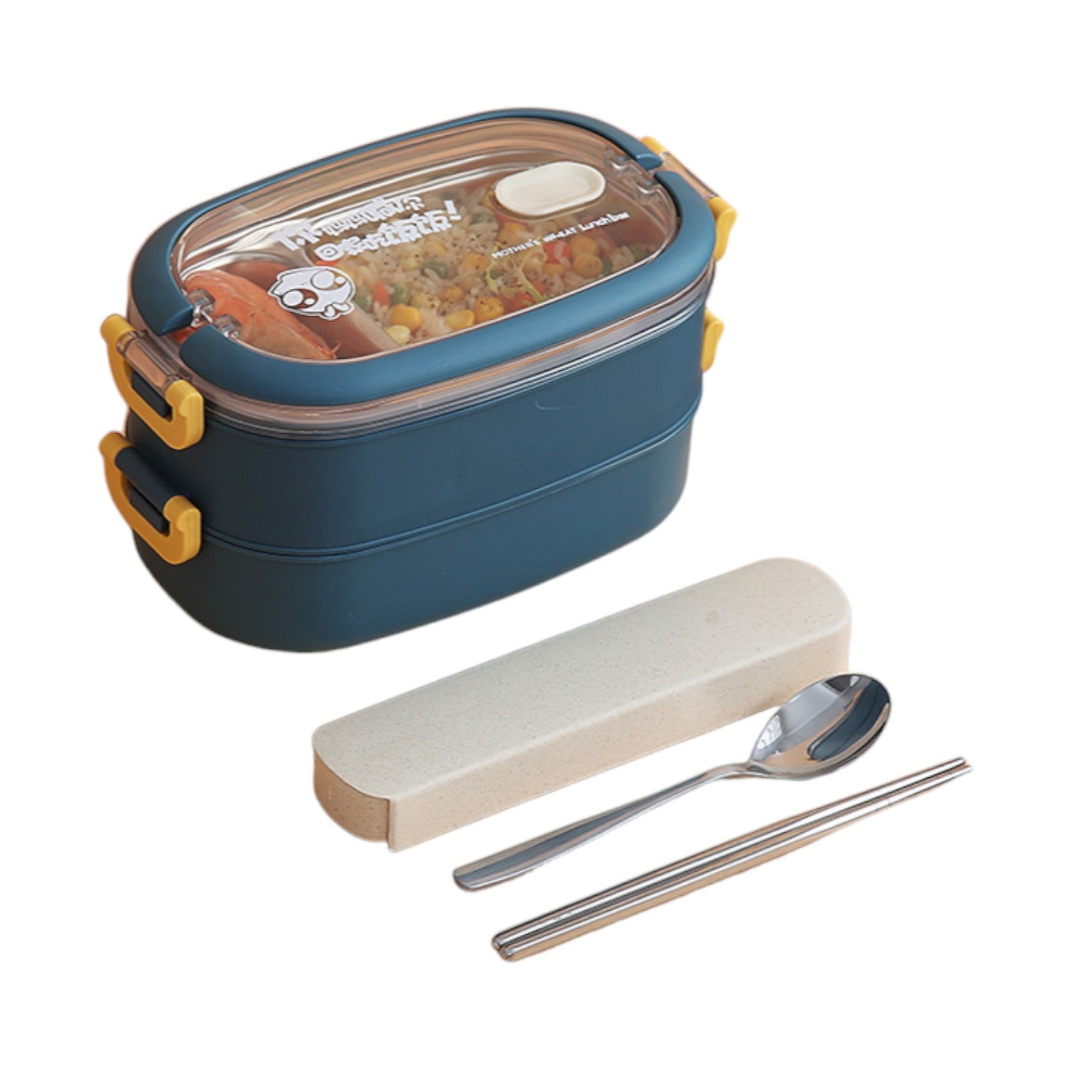 Bento box isotherme - Bleu / 2 Boîte + Cuillère