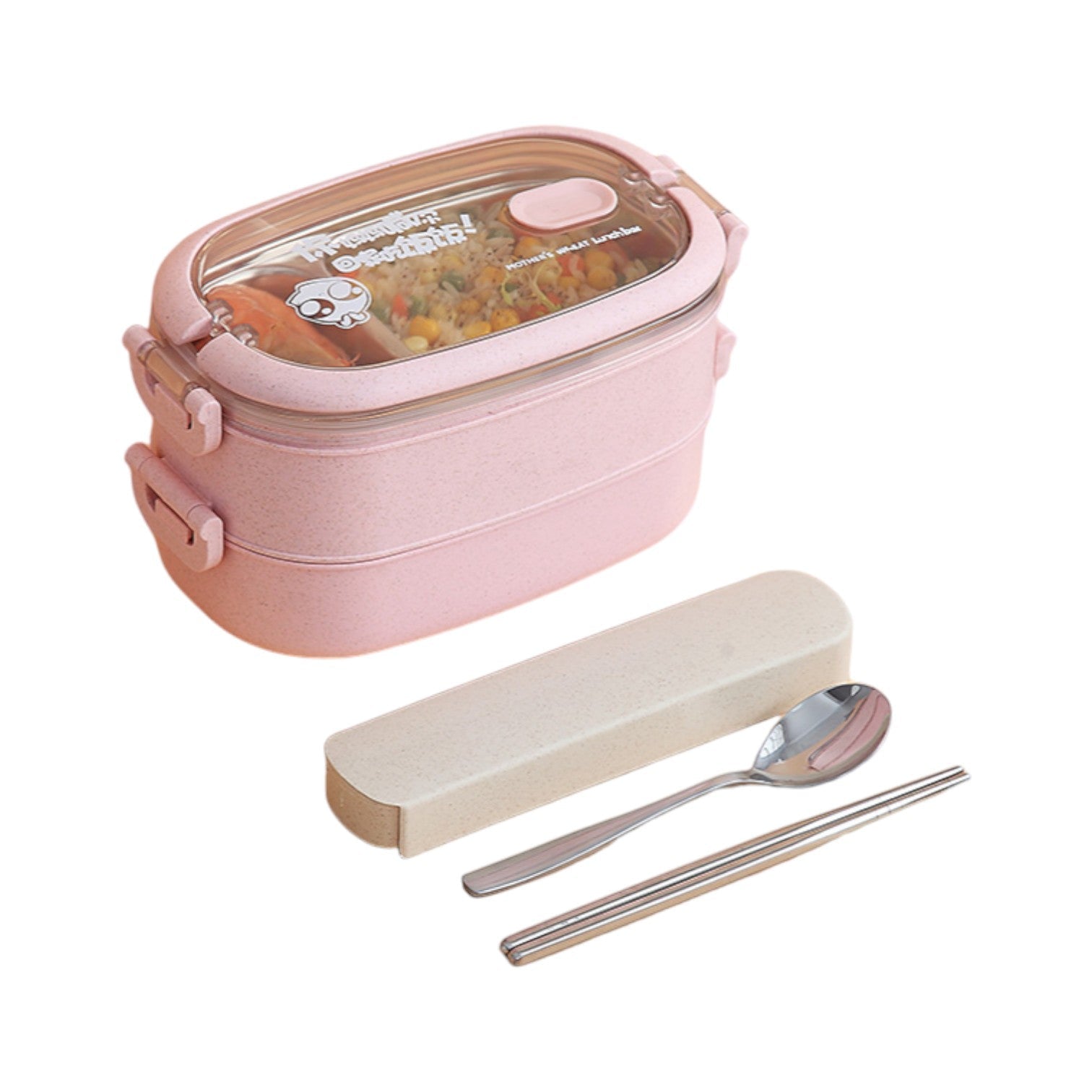 Bento box isotherme - Rose / 2 Boîte + Cuillère