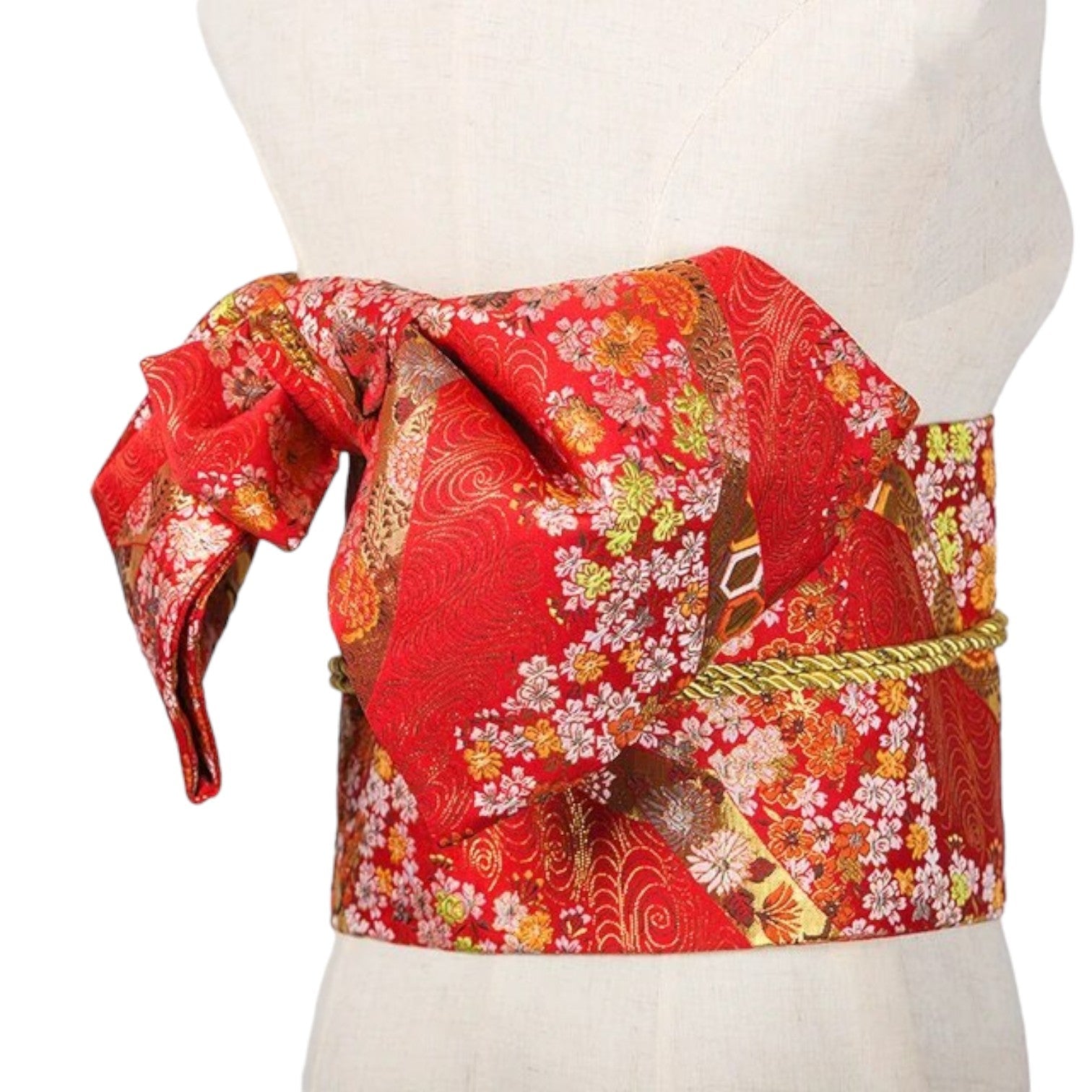 Ceinture Obi Tissu Rouge