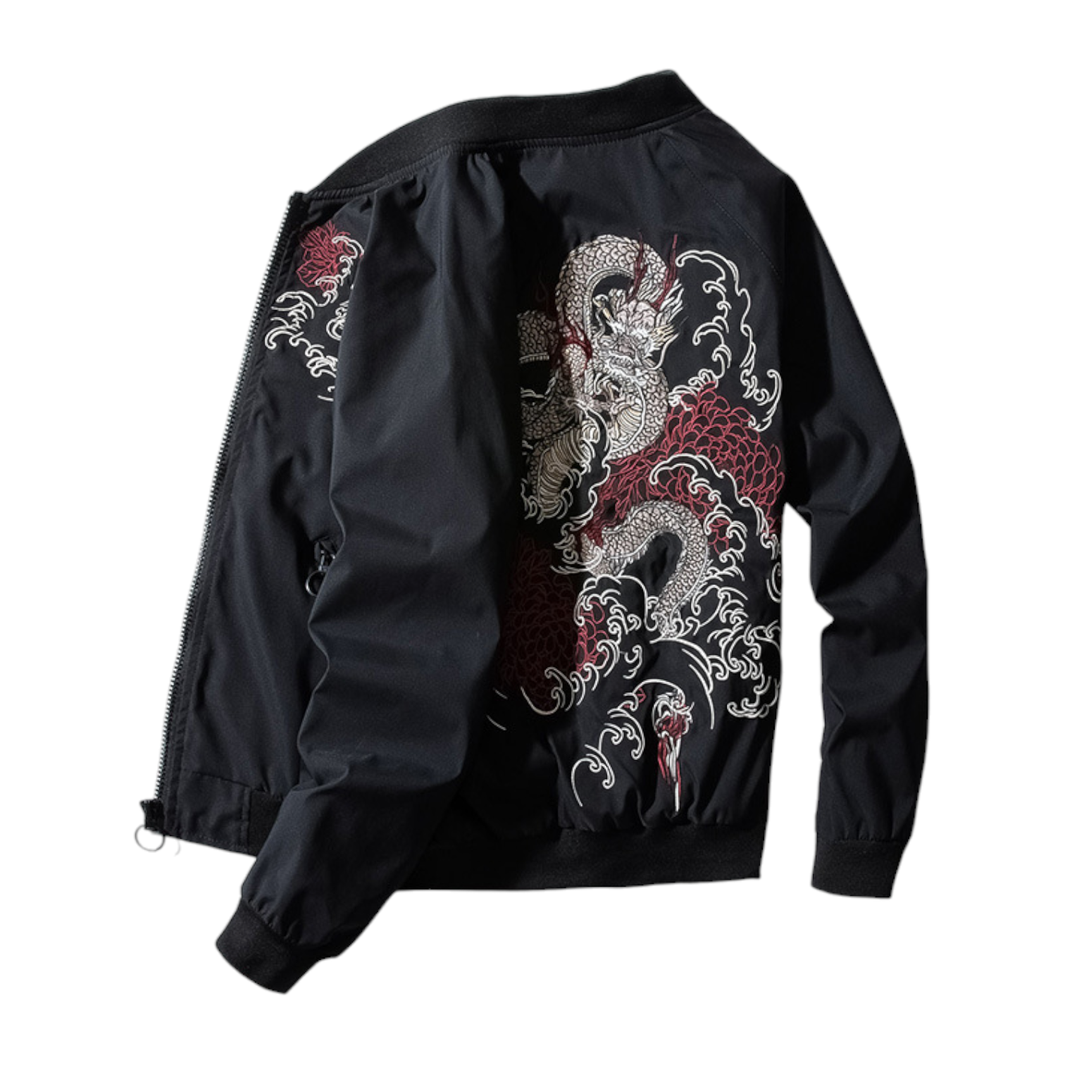 Dragon Motif Bomber Jacket