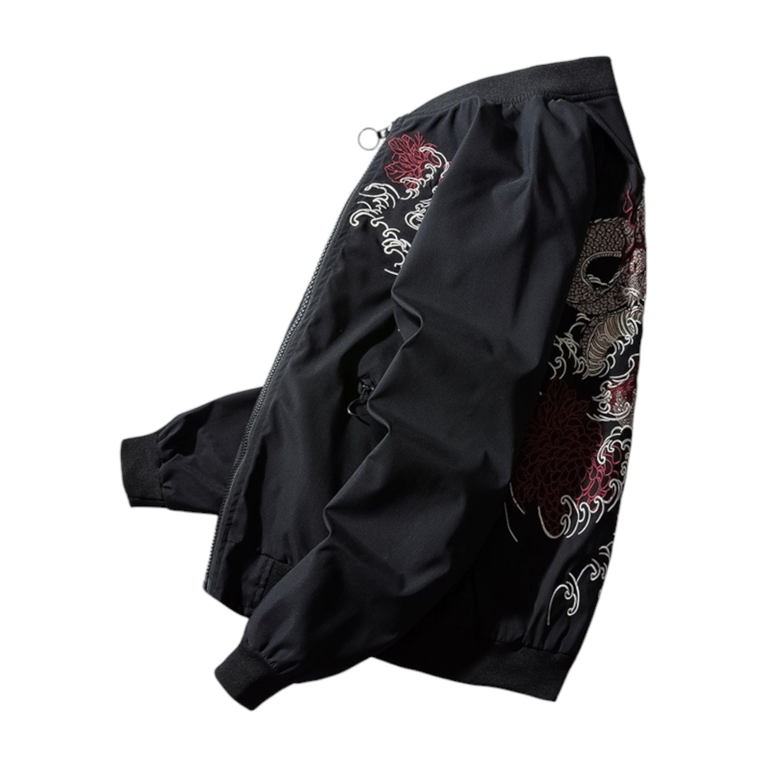 Dragon Motif Bomber Jacket