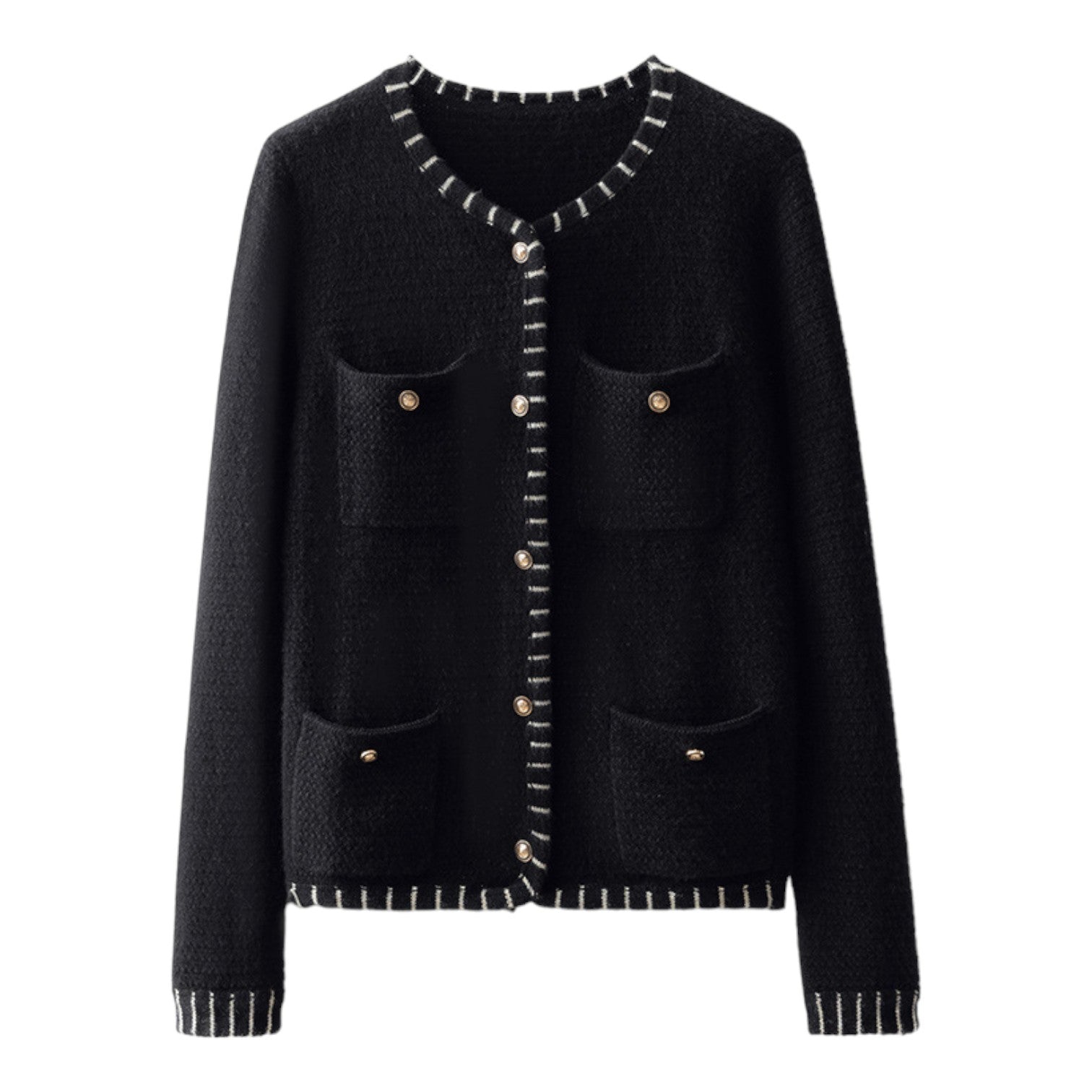 Gilet Cardigan Blanc Femme - Noir / S