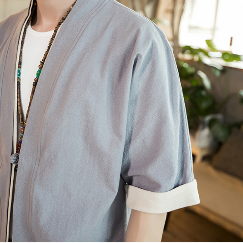 Haori Kimono Gris Homme