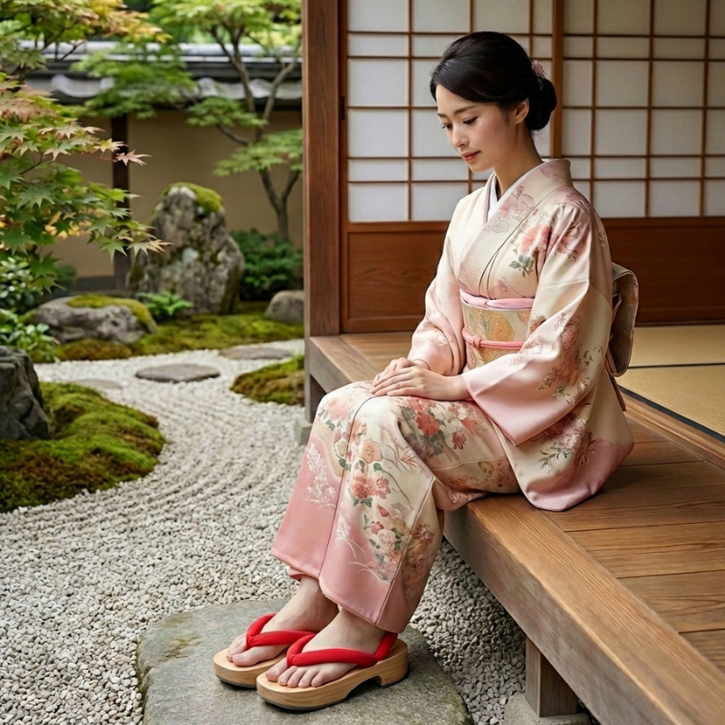 Geta chaussure japonaise bois sabot