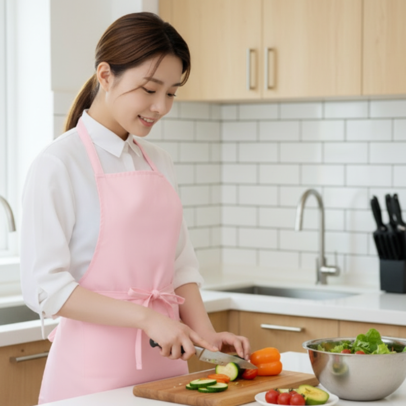 Tablier japonais rose poudre