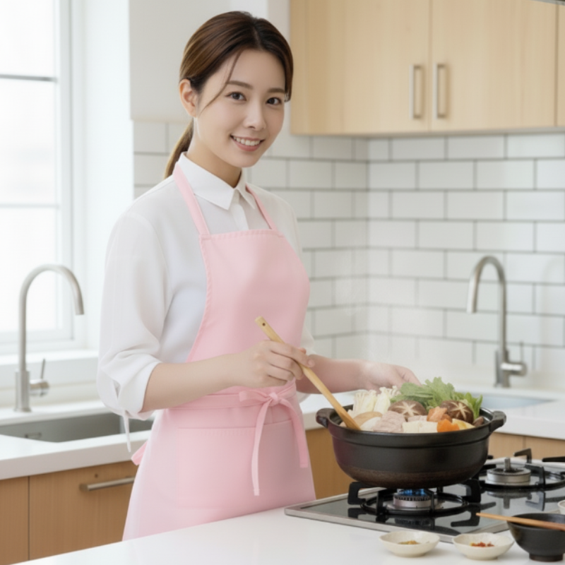 Tablier japonais rose poudre