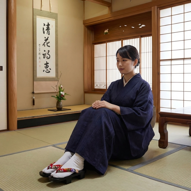 Geta japonaise femme noir