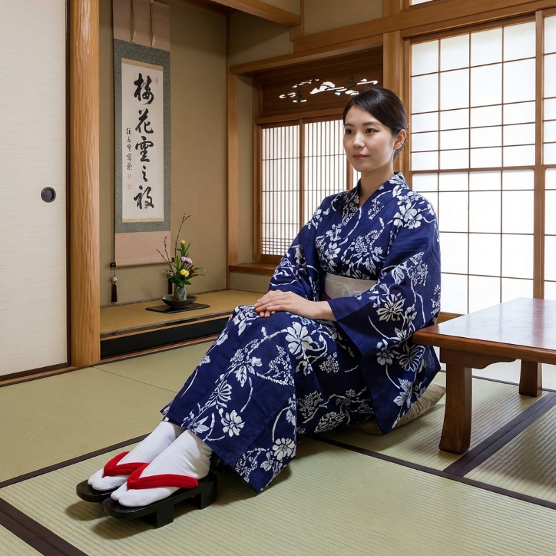 Geta japonaise femme noir