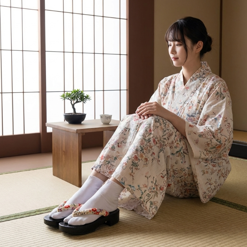 Geta plateforme japonaise femme