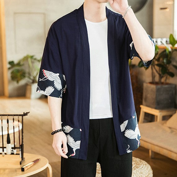 Kimono Cardigan Homme - Bleu marine / S