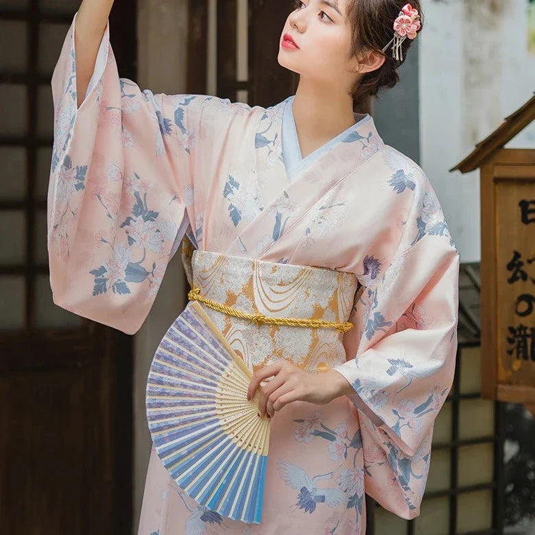 Kimono Japonais Rose - S