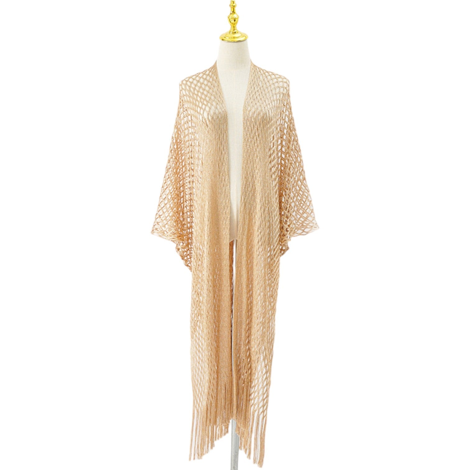 kimono long de plage femme - Beige / Taille unique