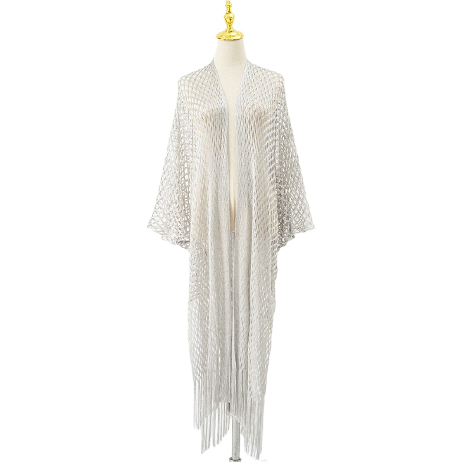 kimono long de plage femme - Blanc / Taille unique