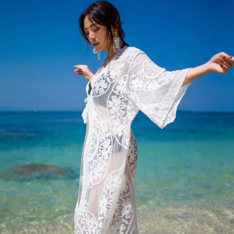 kimono plage blanc - Taille unique