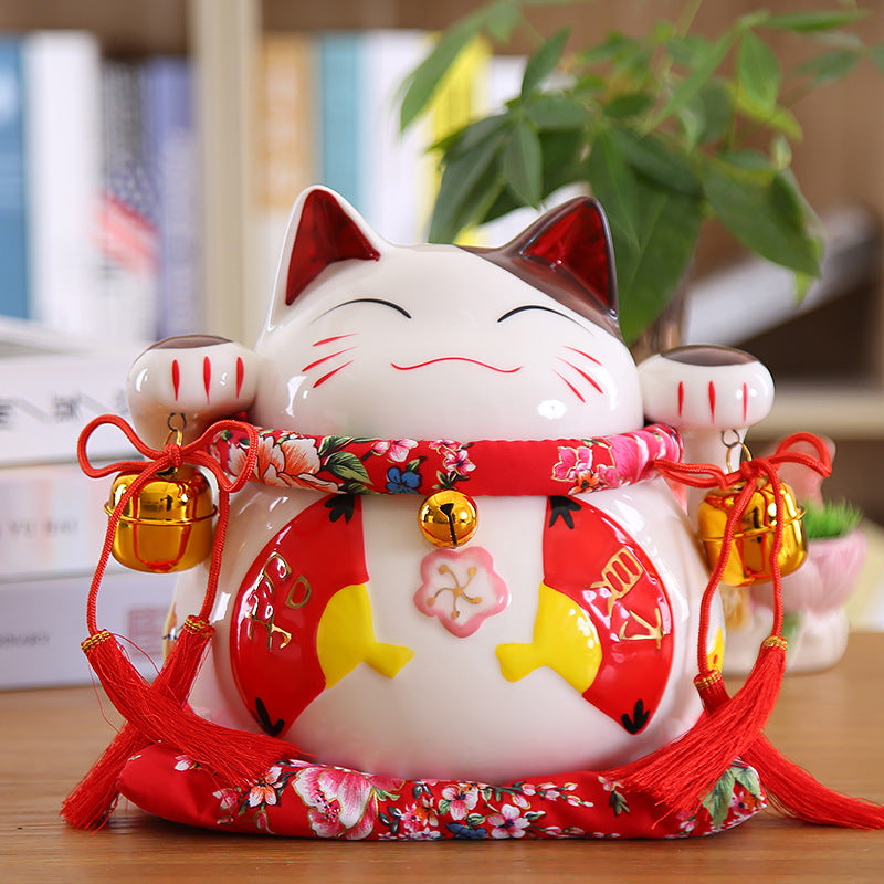 Maneki Neko Chance ’Double Ring’ - 11 x cm