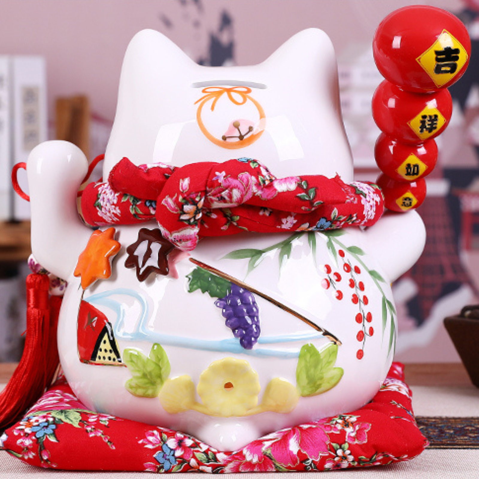 Maneki Neko Tirelire ’Torii Kanji’ - 11 x cm