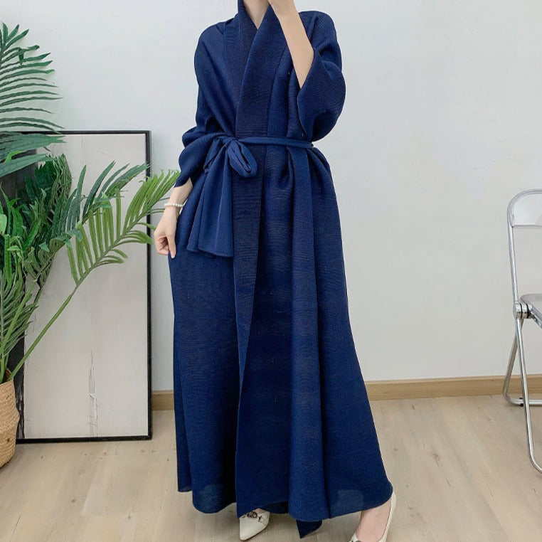 Manteau kimono long femme - Bleu / Taille unique