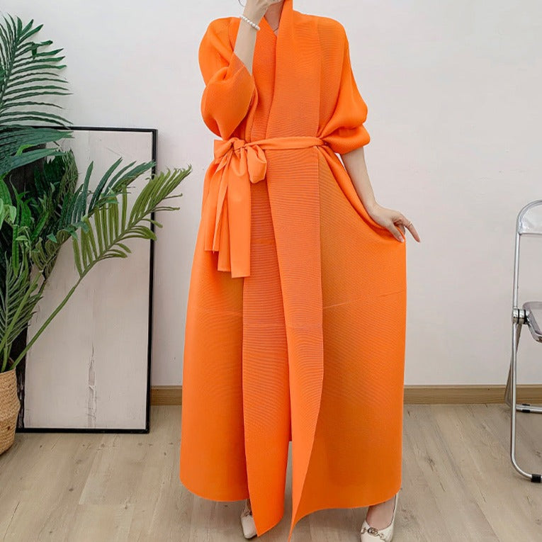 Manteau kimono long femme - Orange / Taille unique