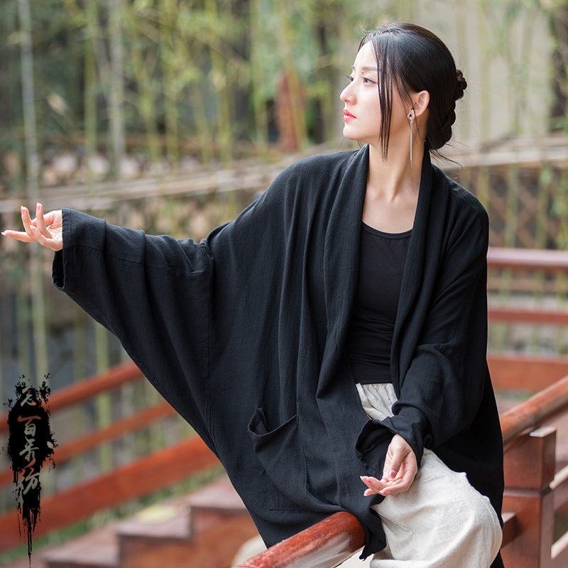 Manteau kimono oversize - Noir / Taille unique