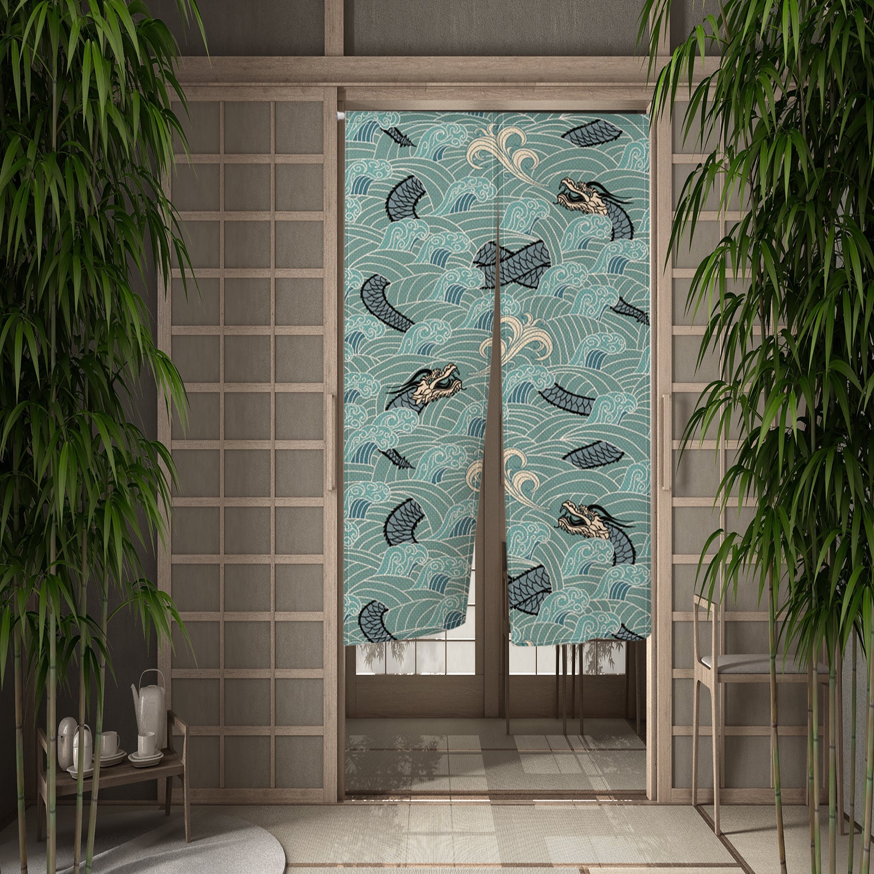 Noren Japonais ’Mizu’ - 2 / 55x90cm