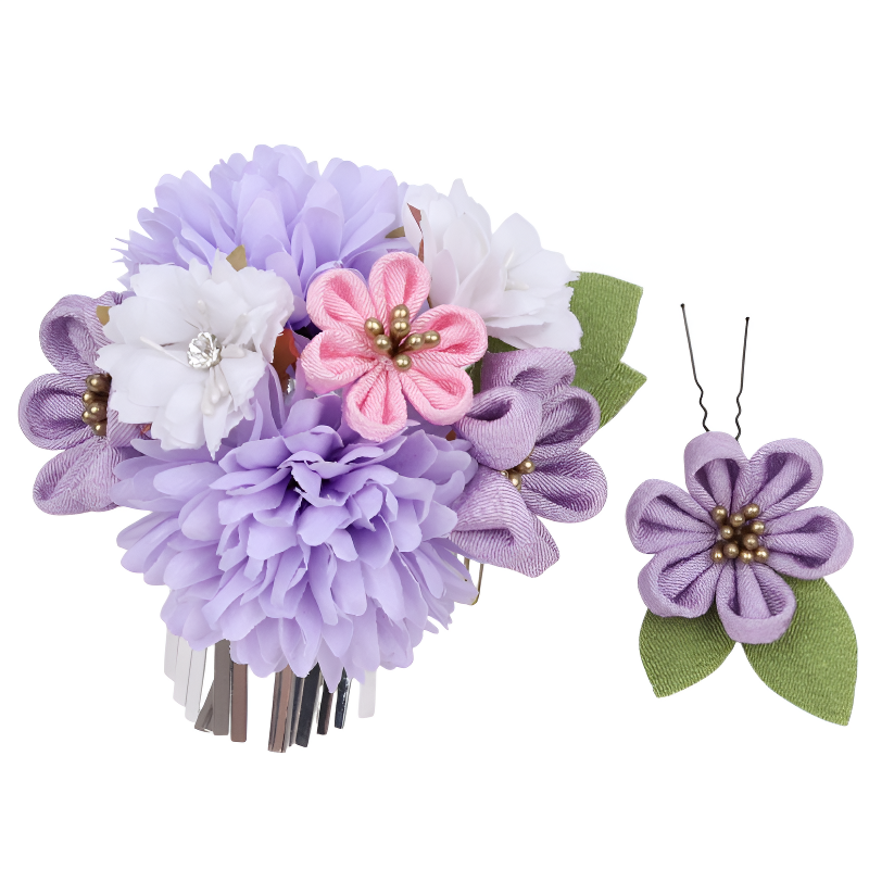 Bijoux fleur kanzashi