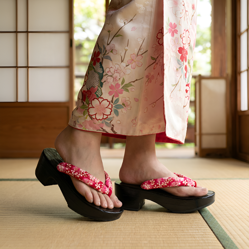 Geta plateforme japonaise femme