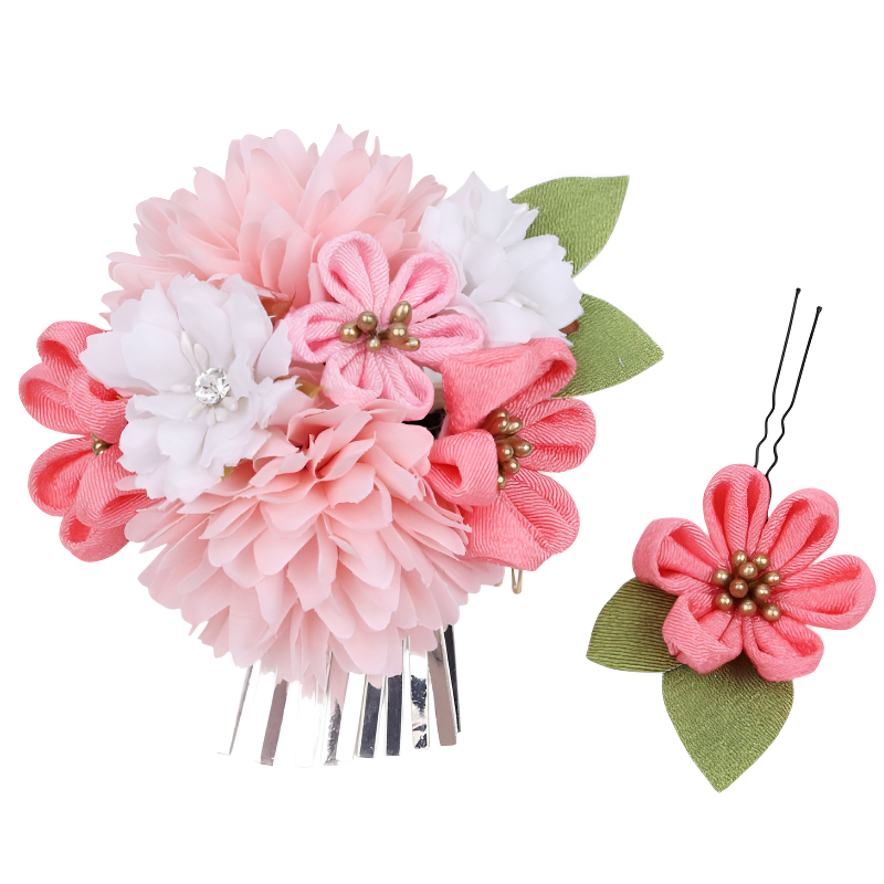Bijoux fleur kanzashi