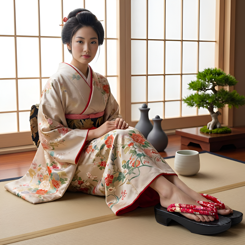 Geta plateforme japonaise femme