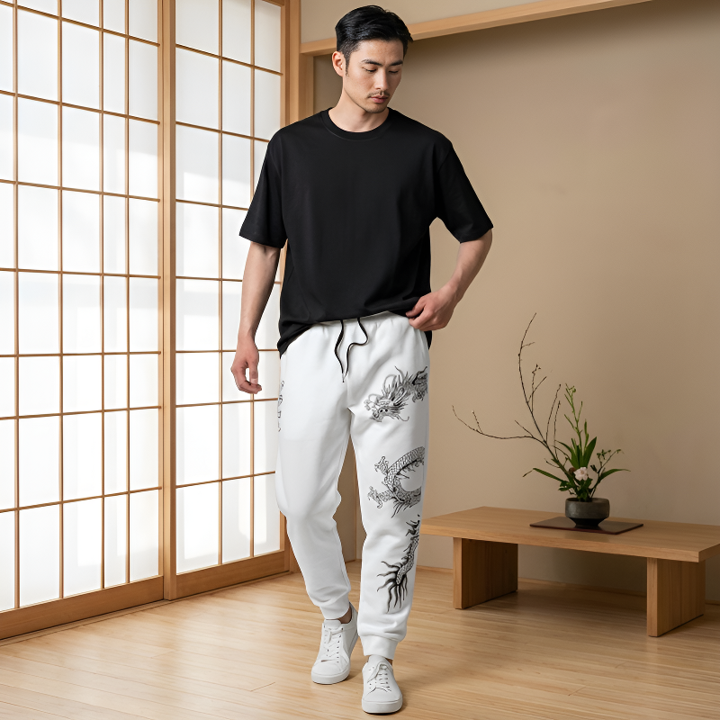 Pantalon motif japonais