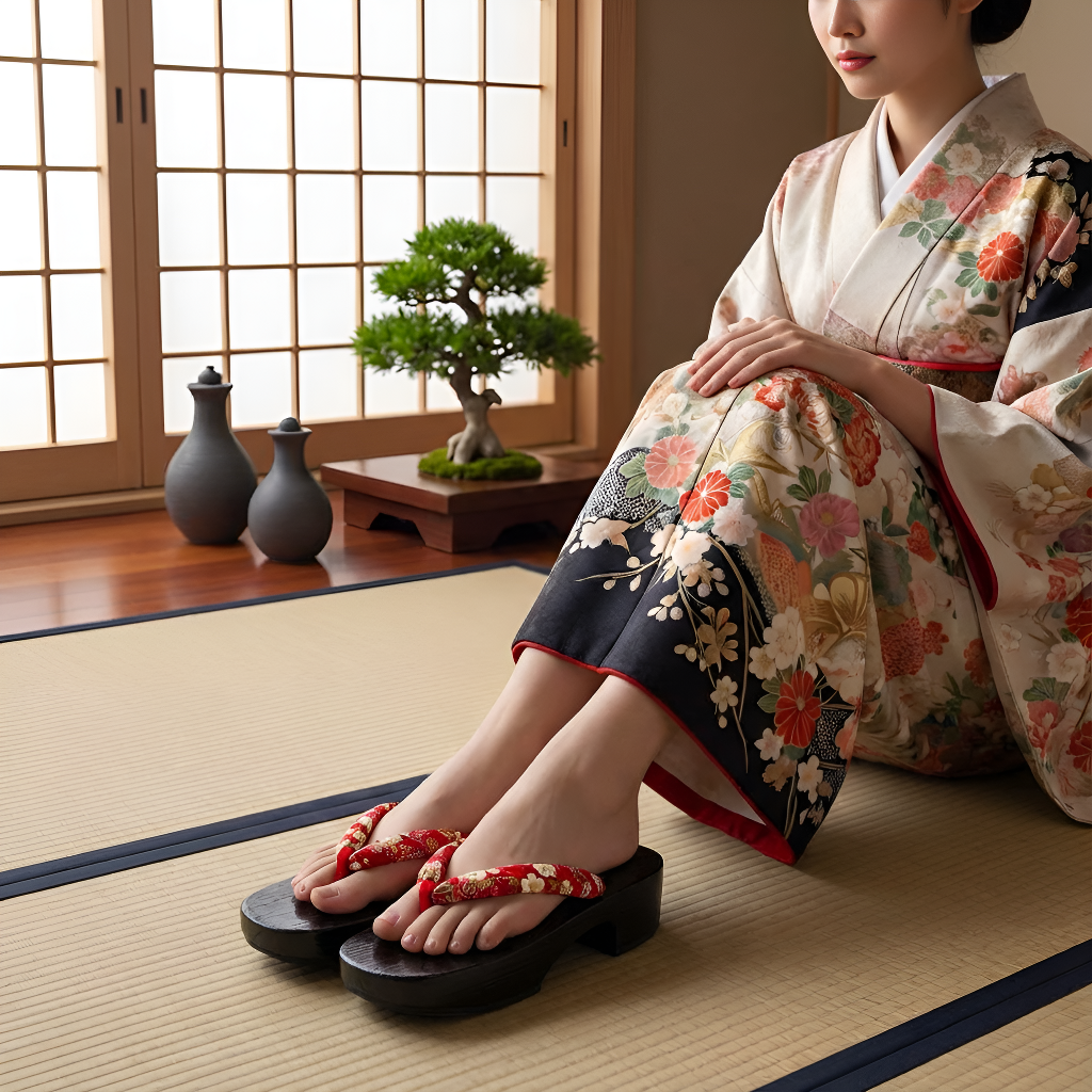 Geta plateforme japonaise femme