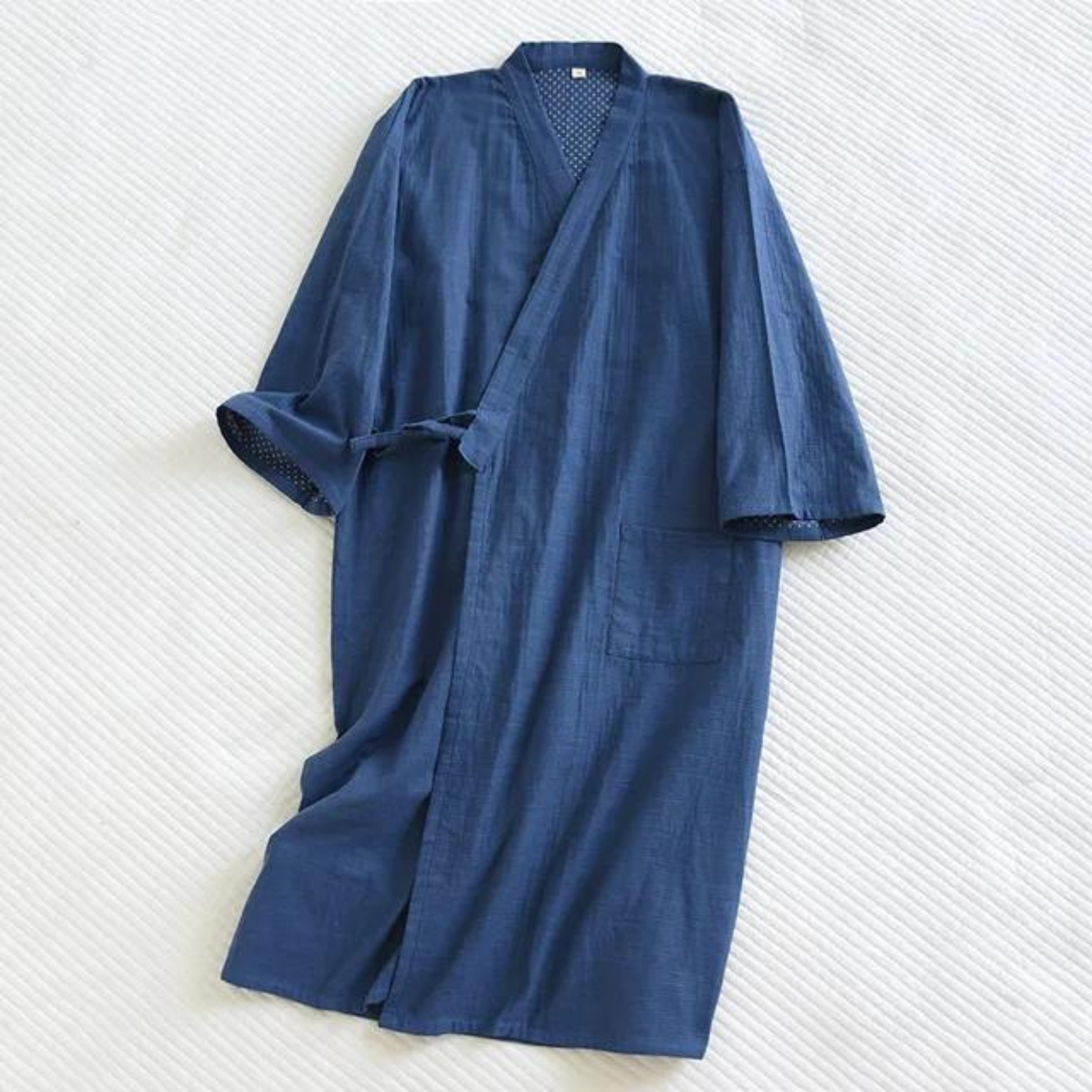 Peignoir Kimono Japonais Homme - Bleu / M