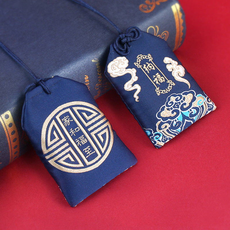 Porte bonheur japonais omamori - Bleu