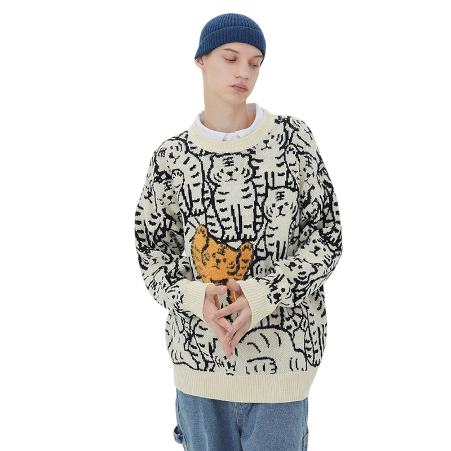 Pull avec Motif Tigre