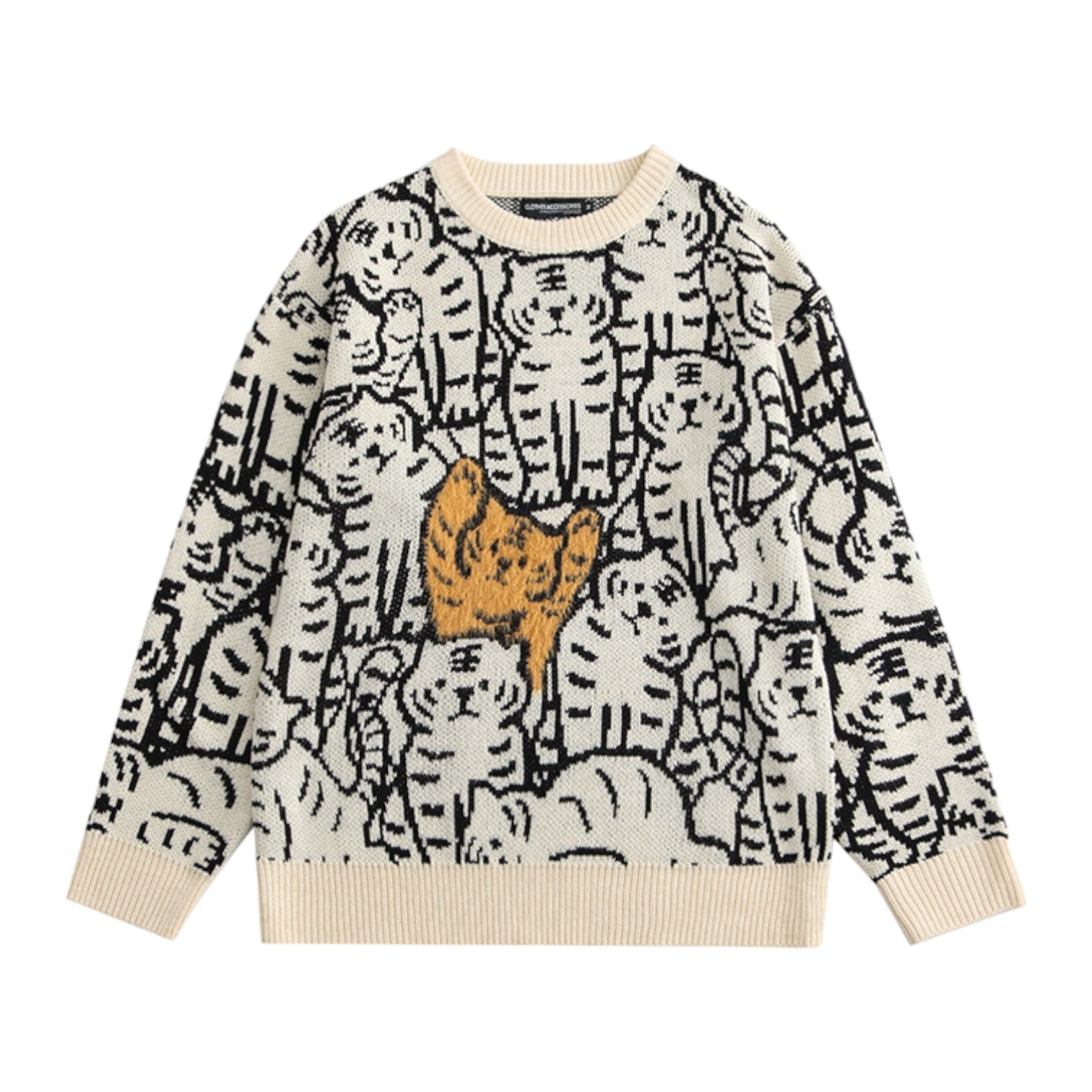 Pull avec Motif Tigre - Beige / S