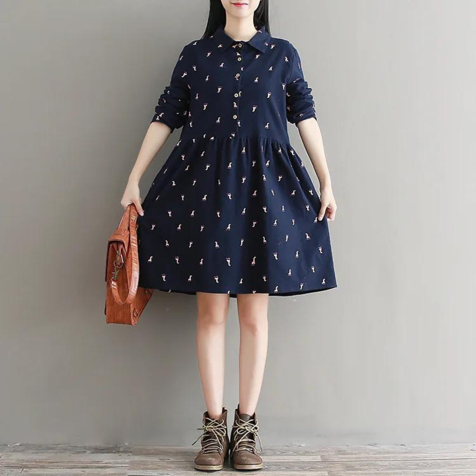 Robe Japonaise Courte - Bleu / M