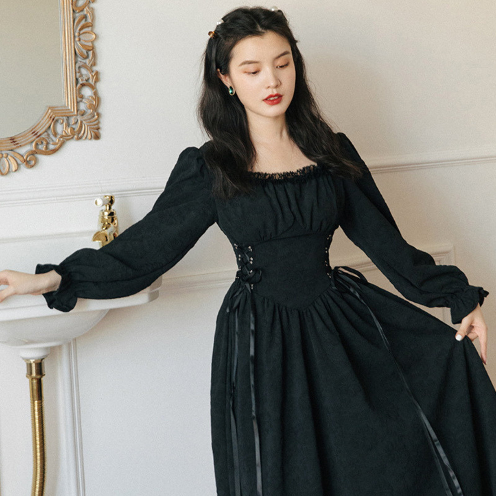 Robe Longue en Dentelle Style Bohème