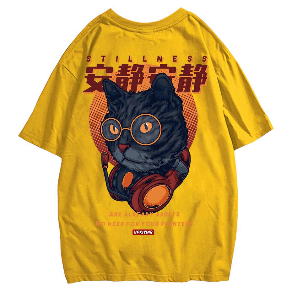 T-Shirt Japonais Kawaii ’Yawusa’ - Jaune / S