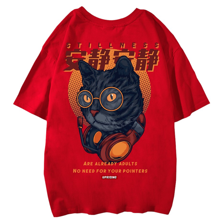 T-Shirt Japonais Kawaii ’Yawusa’ - Rouge / S