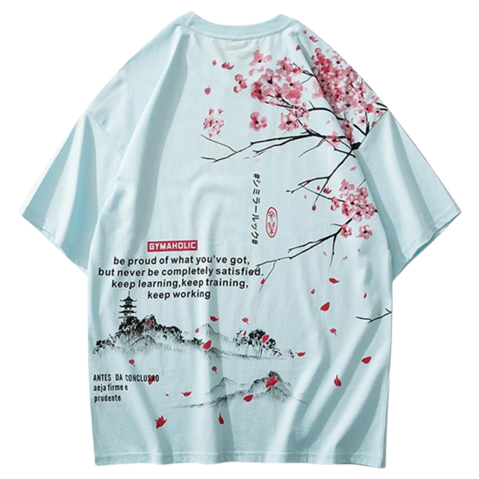 T-Shirt Style Japonais Femme - Bleu / S