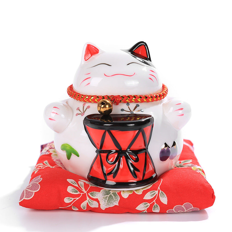 Tirelire Chat Japonais ’Tambourin’ - 11 x cm