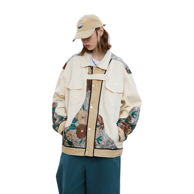 Veste en Jean Broderie Floral ’OJK711’