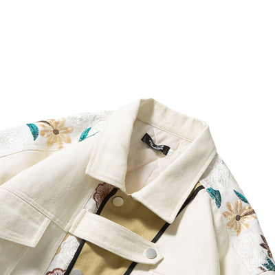 Veste en Jean Broderie Floral ’OJK711’