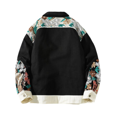 Veste en Jean Broderie Floral ’OJK711’