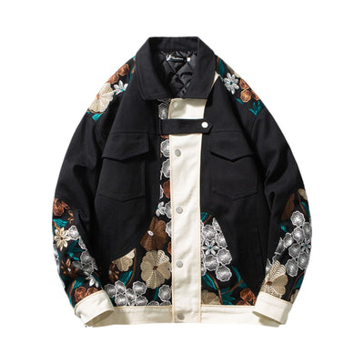 Veste en Jean Broderie Floral ’OJK711’ - Noir / S