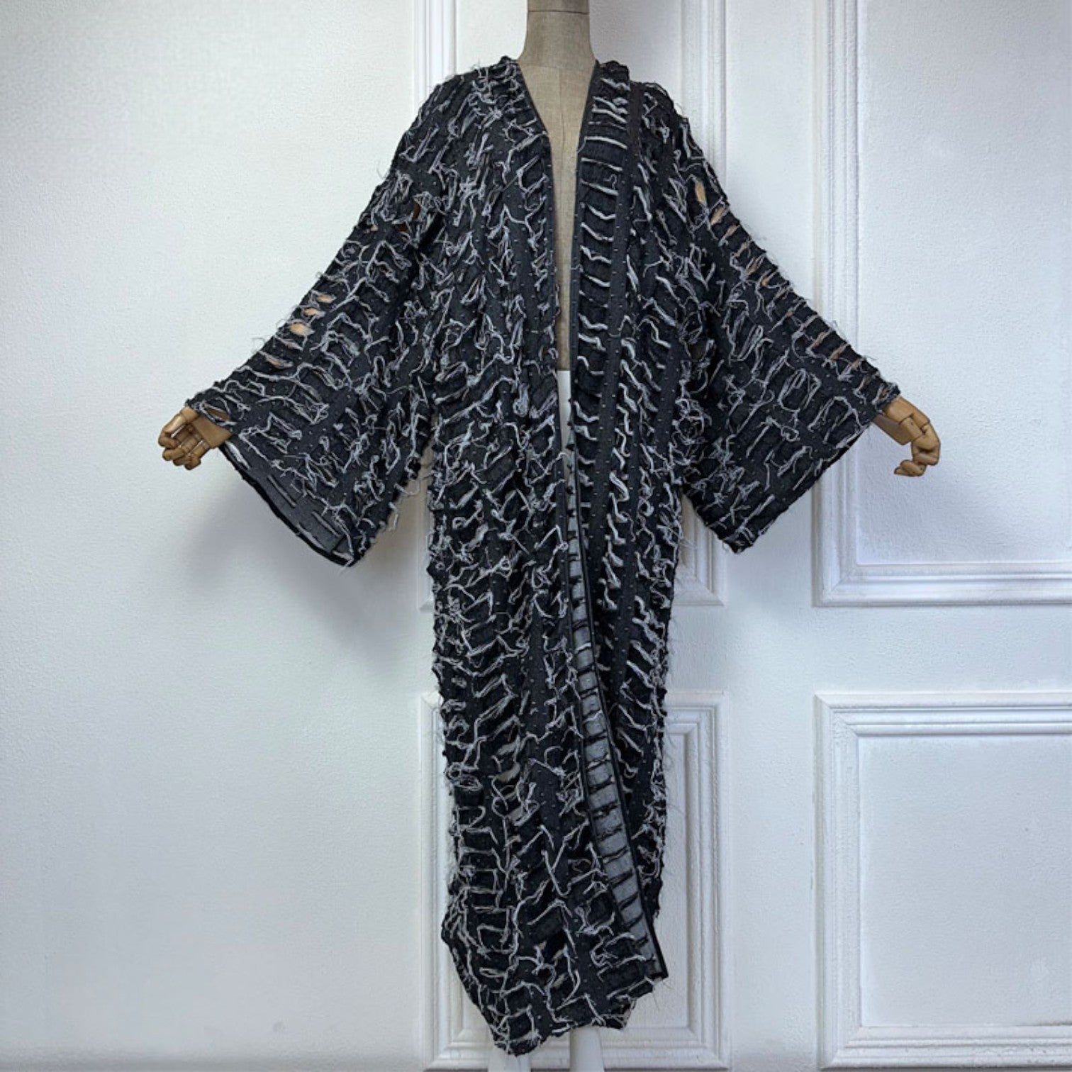 Veste Kimono Longue Femme ’Okariya’ - Noir / Taille unique