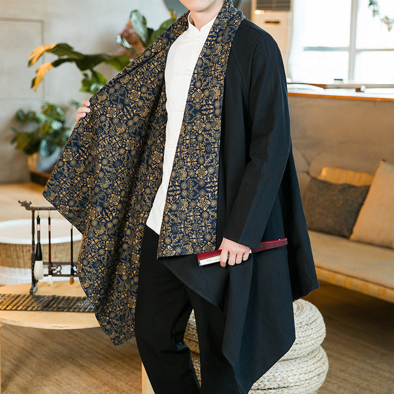 Veste Kimono Longue ’Kazuko’ - Noir / M