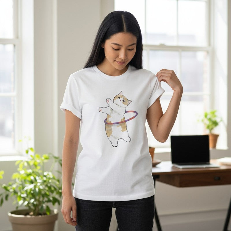 T-shirt chat japonais courir